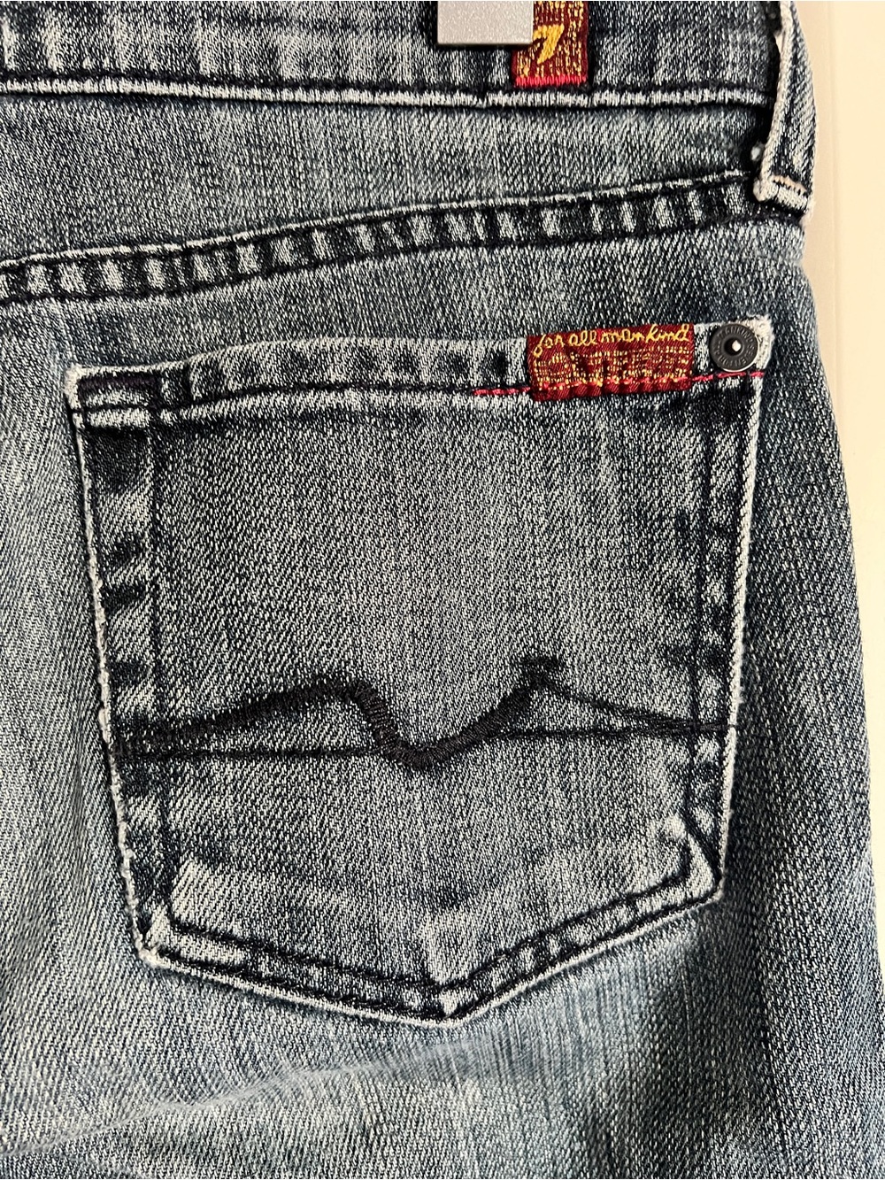 7 For All Mankind Jeans 25 Flip Flop Lowise Distressed Boot Cut Flare Y2K